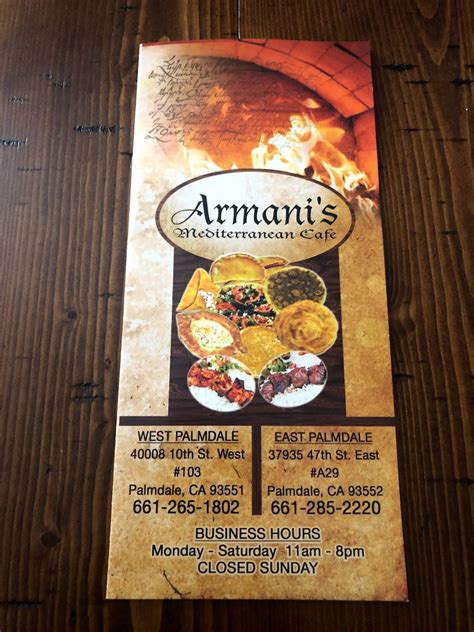 armani's mediterranean cafe menu.